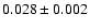 $0.028\pm0.002$