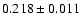$0.218\pm0.011$