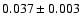 $0.037\pm0.003$