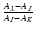 $\frac{A_{\rm\lambda}-A_{J}}{A_{J}-A_{K}}$