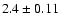 $2.4\pm 0.11$