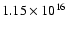 $ 1.15\times 10^{16}$