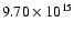 $9.70\times 10^{15}$