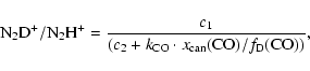 \begin{displaymath}{\rm N_2D^+/N_2H^+}=\frac{c_1}{(c_2+k_{\rm CO}\cdot x_{\rm can}({\rm CO})/f_{\rm D}(\rm CO))},
\end{displaymath}