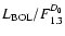 $L_{\rm BOL}/ F_{1.3}^{D_0}$