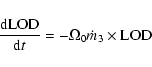 \begin{displaymath}\frac{{\rm d}{\rm LOD}}{{\rm d}t}=-\Omega_0{\dot m}_3\times{\rm LOD}
\end{displaymath}