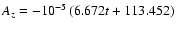 $A_z=-10^{-5}\left( 6.672t +113.452\right)$