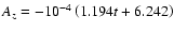 $A_z= -10^{-4}\left(1.194t+6.242\right)$