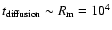$t_{\rm {diffusion}} \sim R_{\rm m}=10^4$