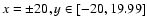 $x=\pm 20, y \in [-20, 19.99]$