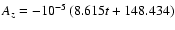 $A_z=-10^{-5}\left (8.615t+148.434\right )$