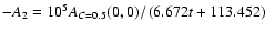 $-A_2 = 10^5 A_{C=0.5}(0,0) / \left ( 6.672t +113.452\right )$