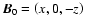 ${\vec{B}}_0=\left(x,0,-z\right)$