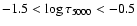$\rm -1.5 < \log \tau_{5000} < -0.5$