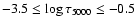 $-3.5 \le \log \tau_{5000} \le -0.5$