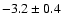 $-3.2\pm0.4$