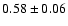 $0.58 \pm 0.06$