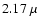 $2.17~\mu$