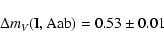 \begin{displaymath}\Delta m_V ({\rm I, Aab}) = 0.53 \pm 0.01
\end{displaymath}