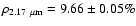$\rho_{\rm 2.17~\mu m} = 9.66 \pm 0.05\%$