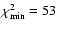$\chi_{\rm {min}}^2 = 53$