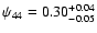 $\psi_{44}=0.30_{-0.05}^{+0.04}$