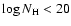 $\log N_{\rm H} < 20$