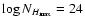 $\log N_{H_{\rm max}} = 24$