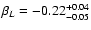 $\beta_{L}=-0.22_{-0.05}^{+0.04}$