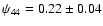 $\psi_{44}=0.22\pm0.04$