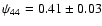$\psi_{44}=0.41\pm0.03$