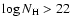 $\log N_{\rm H} > 22$