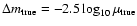 $\Delta m_{\rm true}=-2.5\log_{10}\mu_{\rm true}$
