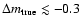$\Delta m_{\rm true} \lesssim -0.3$