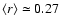 $\langle r \rangle \simeq 0.27$