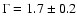 $\Gamma=1.7\pm0.2$