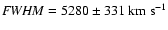 ${\it FWHM}=5280\pm331~ \rm km~s^{-1}$