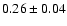 $0.26\pm0.04$