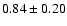 $0.84\pm0.20$
