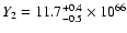 $Y_2=11.7^{+0.4}_{-0.5} \times10^{66}$