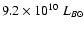 $9.2\times10^{10}~L_{B\odot}$