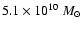 $5.1 \times 10^{10} \:M_\odot$
