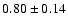 $0.80\pm0.14$