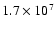 $1.7\times10^7$