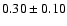 $0.30\pm0.10$