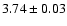 $3.74\pm0.03$