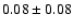 $0.08\pm0.08$