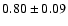 $0.80\pm0.09$