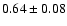 $0.64\pm0.08$