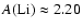$\textit{A}{\rm (Li)}\approx 2.20$